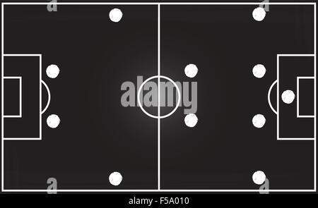 Football team formation. Soccer or football field with 11 shirt with ...