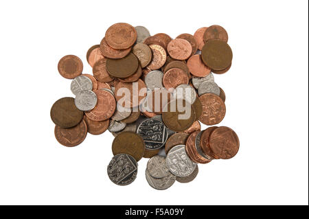 A pile of loose sterling change Stock Photo