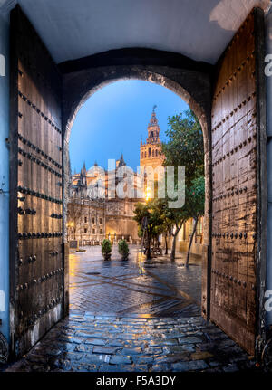 Giralda from Los Reales Alcazares, Sevilla Spain Stock Photo