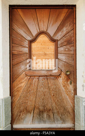 Door design at a house in Colle Santa Lucia in the Dolomites, Italy Stock Photo