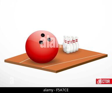 Symbol of a bowling game and field. Stock Vector