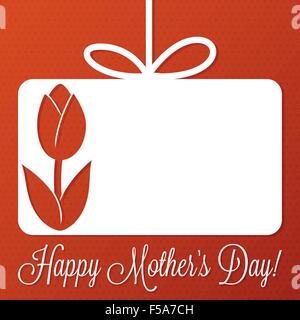 Flower cut out tag Mother's Day card in vector format. Stock Vector