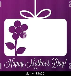 Flower cut out tag Mother's Day card in vector format. Stock Vector