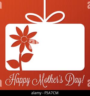 Flower cut out tag Mother's Day card in vector format. Stock Vector