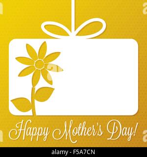 Flower cut out tag Mother's Day card in vector format. Stock Vector