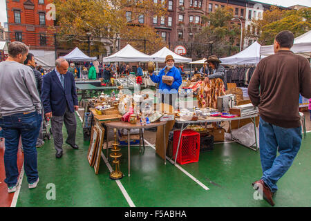 GreenFlea flea market, Upper West Side of Manhattan, New York City, United States of America. Stock Photo