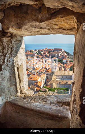 Aerial View on the Old City of Dubrovnik, Croatia Stock Photo