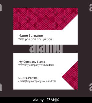 Business card layout. Linear geometric pattern. Editable design template Stock Vector