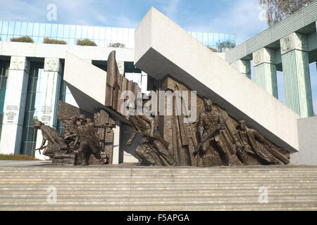 Warsaw, Poland The Warsaw Uprising monument shows Polish resistance fighters from 1944 Stock Photo