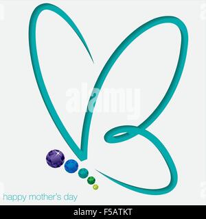 Cut out butterfly card with gems in vector format. Stock Vector