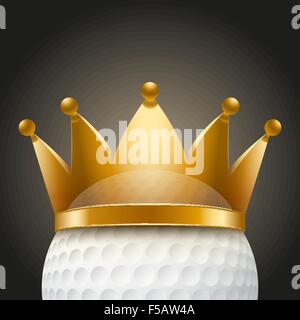 Background of Golf ball with royal crown Stock Vector