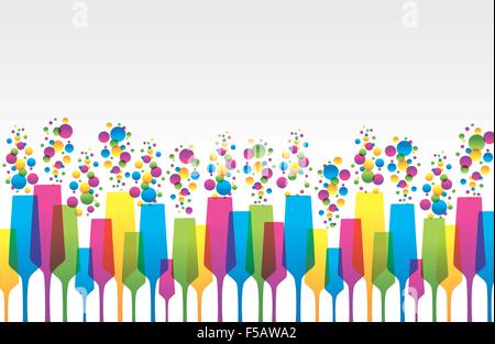 Mix Champaign Glass Stock Vector