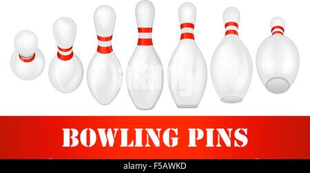 Bowling pins set Stock Vector