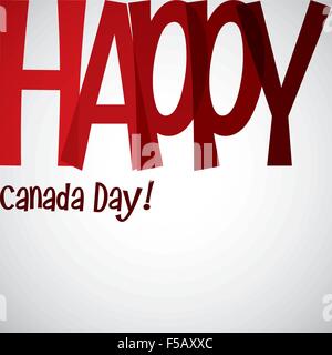 Typographic Canada Day card in vector format. Stock Vector