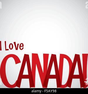 Typographic Canada Day card in vector format. Stock Vector