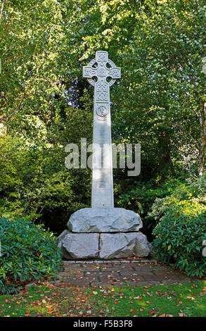 A memorial to the Gordon Highlanders in a corner of Duthie Park, Aberdeen, Scotland, United Kingdom.