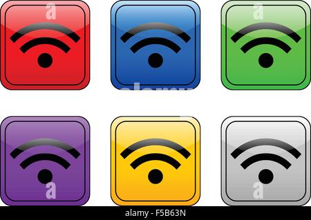 Rss color web icon on a white background. Vector illustration. Stock Vector