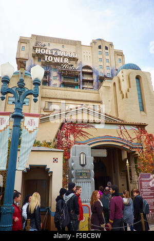 The Hollywood Tower Hotel Attraction Walt Disney Studios Disneyland Paris Marne-la-Vallee Chessy France Stock Photo