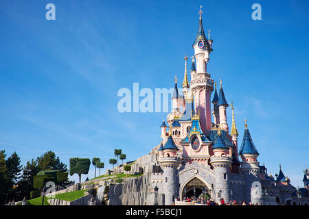 Sleeping Beauty Castle Within Fantasyland Disneyland Paris Marne-la-Vallee Chessy France Stock Photo