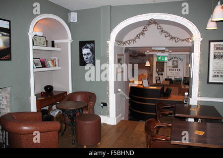 Brown's Hotel reception lounge, King Street, Laugharne, Carmarthenshire, Wales, Great Britain, United Kingdom, UK, Europe Stock Photo
