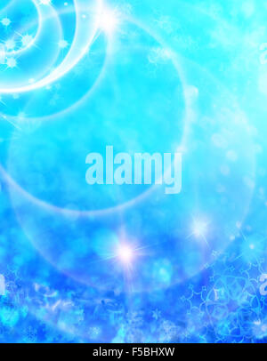 Abstract Christmas background with shiny stars in blue and gold color ...