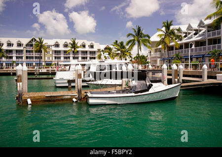 Skiff docked near Weston Resort and Marina Key West Florida USA travel Stock Photo