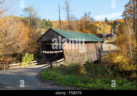 Covered bridge USA; The covered bridge, or Kissing Bridge, Waterville, Vermont VT, New England USA Stock Photo