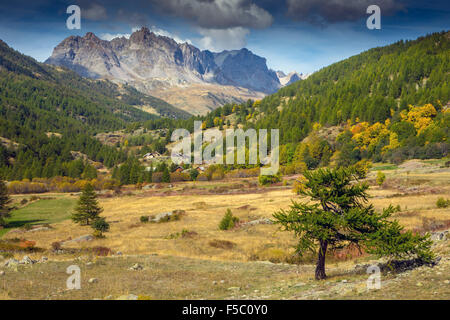 Autum in Val-de-Pres, Briancon, Alpes Maritimes Stock Photo