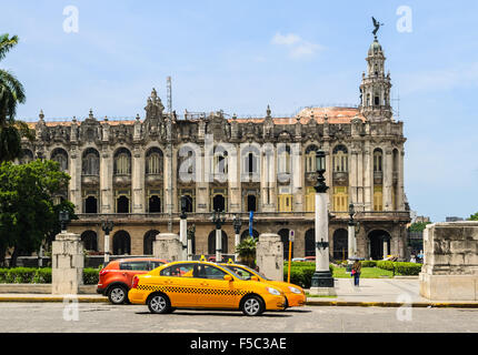 Famous Great Theatre building. Havana's old town is a UNESCO World Heritage Site. Havana, Cuba Stock Photo