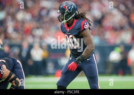 Houston, Texas, USA. 1st Nov, 2015. Houston Texans outside linebacker Jadeveon Clowney (90) during the 2nd quarter of an NFL game between the Houston Texans and the Tennessee Titans at NRG Stadium in Houston, TX on November 1st, 2015. Credit:  Trask Smith/ZUMA Wire/Alamy Live News Stock Photo