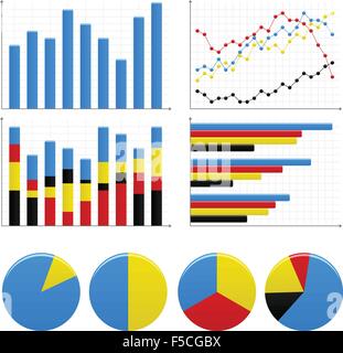 Bar Pie Graph Chart Stock Vector