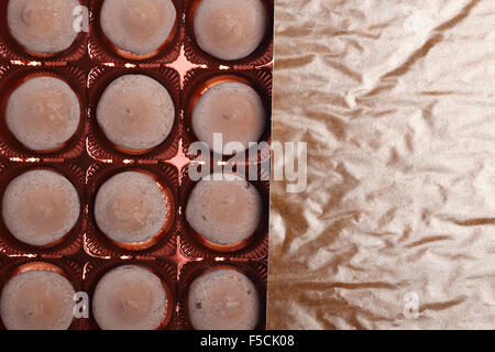 Hazelnut Praline - Truffle centre topped with a whole hazelnut dipped in milk chocolate Stock Photo