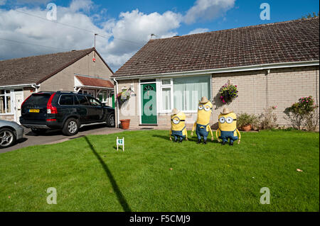 Pattingham scarecrow festival Staffordshire 2015 minions Stock Photo