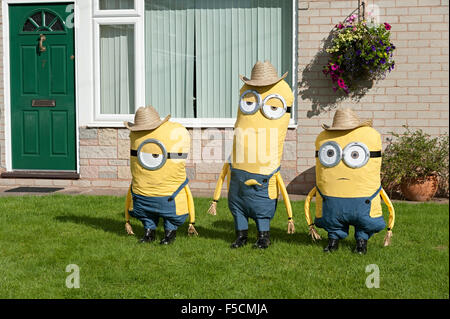 Pattingham scarecrow festival Staffordshire 2015 minions Stock Photo