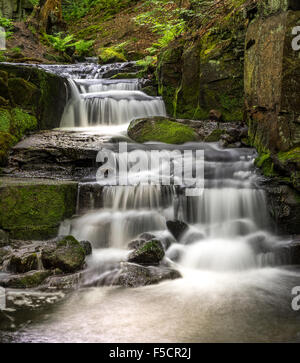 Lumsdale waterfalls, Matlock, Derbyshire. Stock Photo