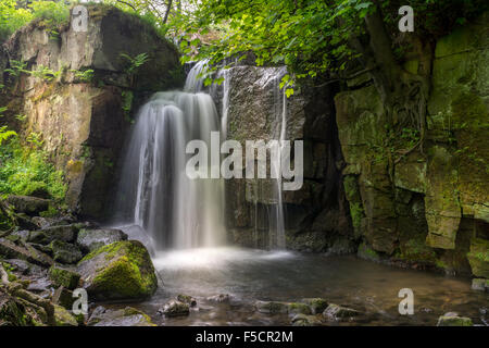 Lumsdale waterfalls, Matlock, Derbyshire. Stock Photo