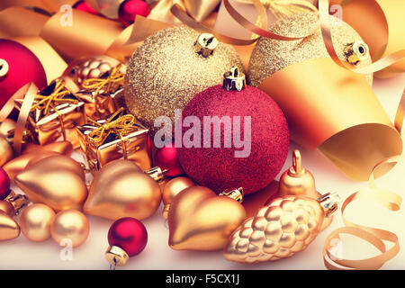 New Year Christmas decor gold Stock Photo