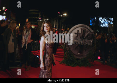 London, UK, 19th Oct 2015: Rose Leslie attends The Last Witch Hunter film premiere in London Stock Photo