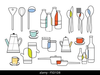 cooking eating and homeware equipments Stock Vector
