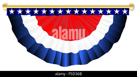 Stars And Stripes Banner bunting over a white background Stock Photo