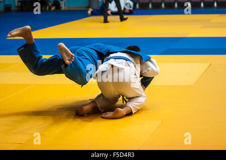 Judo Japanese martial art philosophy and sports battle without weapons. Stock Photo