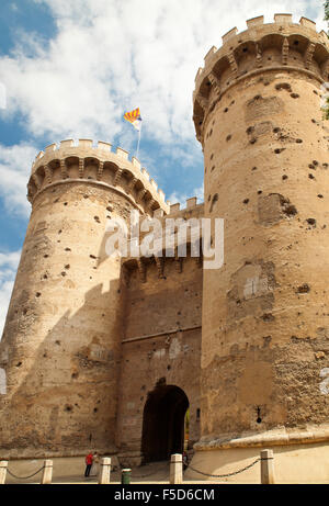 Torres de Quart, Plaça de Santa Úrsula, Valencia, Spain Stock Photo