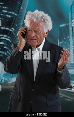 Senior business man with mobile phone Stock Photo