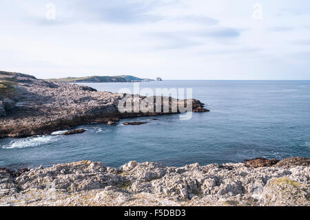 Looking North West across Geodha Smoo towards Faraid Head, Durness, Caithness, Scotland Stock Photo