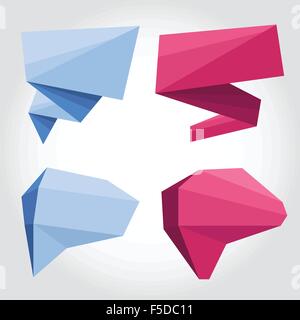 Speech bubbles origami Stock Vector