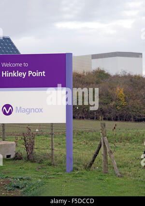 Hinkley Point nuclear power station, Somerset, England - Hinkley Point B in background Stock Photo