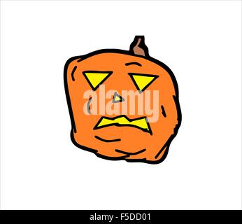 Halloween pumpkin - children drawing Halloween pumpkins Stock Photo