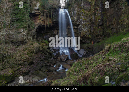 Melincourt Falls, Resolven, Vale of Neath, Port Talbot, Wales, United Kingdom. Stock Photo