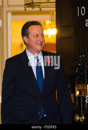 Downing Street, London, November 2nd 2015. British Prime Minister David Cameron welcomes his Swedish counterpart Stefan Löfven, who is visiting the UK, to Downing Street. Credit:  Paul Davey/Alamy Live News Stock Photo