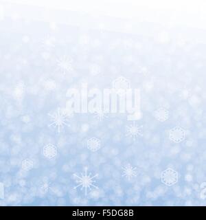 Christmas card design with snowflake on blue background Stock Vector